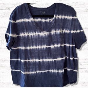 Gap V-neck foreversoft Tee shirt navy/white size XL